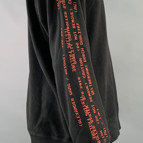 ALEXANDER WANG Size M Black Red Graphic Cotton Crew Neck Sweatshirt