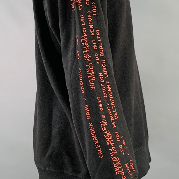 ALEXANDER WANG Size M Black Red Graphic Cotton Crew Neck Sweatshirt