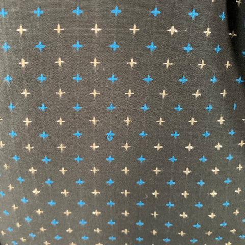 DIESEL Size L Black Silver Blue Embroidered Cross Cotton Slim Fit Long Sleeve Shirt