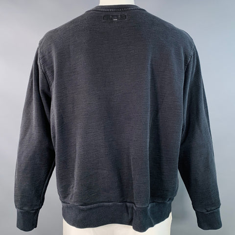 RAG & BONE Size XXL Yin Yang Black White Print Cotton Crew Neck Sweatshirt