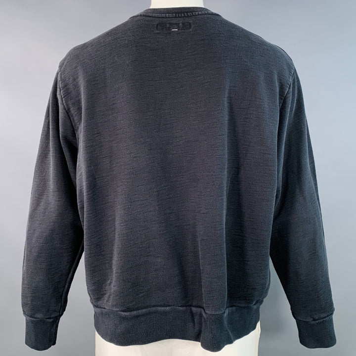 RAG & BONE Size XXL Yin Yang Black White Print Cotton Crew Neck Sweatshirt