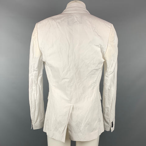 INCONDITIONNEL Taille XL Manteau de sport en acétate / viscose froissé blanc