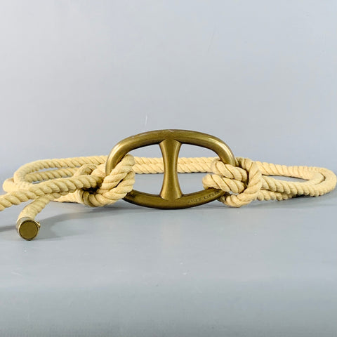 RALPH LAUREN One Size Beige Brass Rope Belt