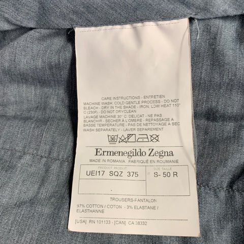 ERMENEGILDO ZEGNA Size 34 Grey Brown Cotton Blend Casual Pants