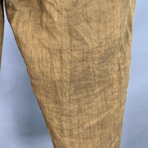 ZIGGY CHEN SS22 INACGRAPHY Size 36 Tan Linen Drop Crotch Casual Pants