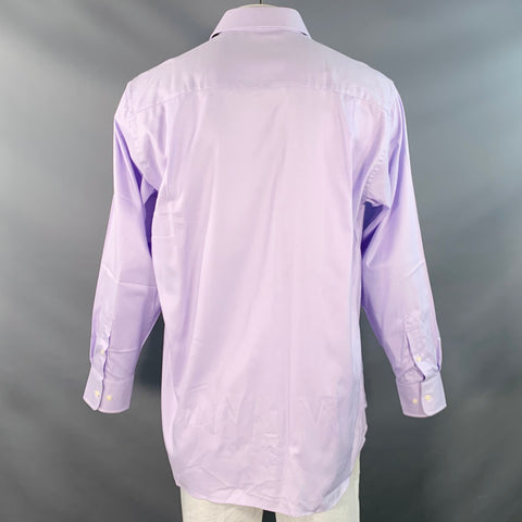 DAVID DONAHUE Size XXL Purple Lilac Woven Cotton Spread Collar Long Sleeve Shirt