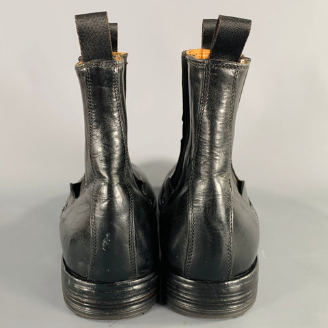 OFFICINE CREATIVE Size 10 Black Leather Chelsea Boots
