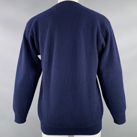 TSE Size M Navy Waffle Knit Cashmere Crew Neck Pullover