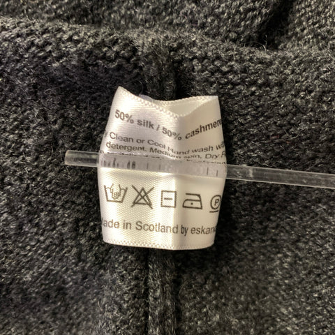 ESKANDAR Size M Grey Silk Cashmere Oversized Turtleneck Sweater