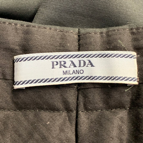 PRADA Size 4 Forest Green Wool Mohair Cuffed Straight Dress Pants
