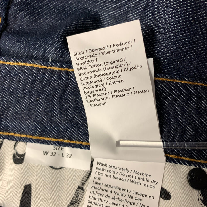 DENHAM Size 34 Blue Cotton Selvedge Casual Pants