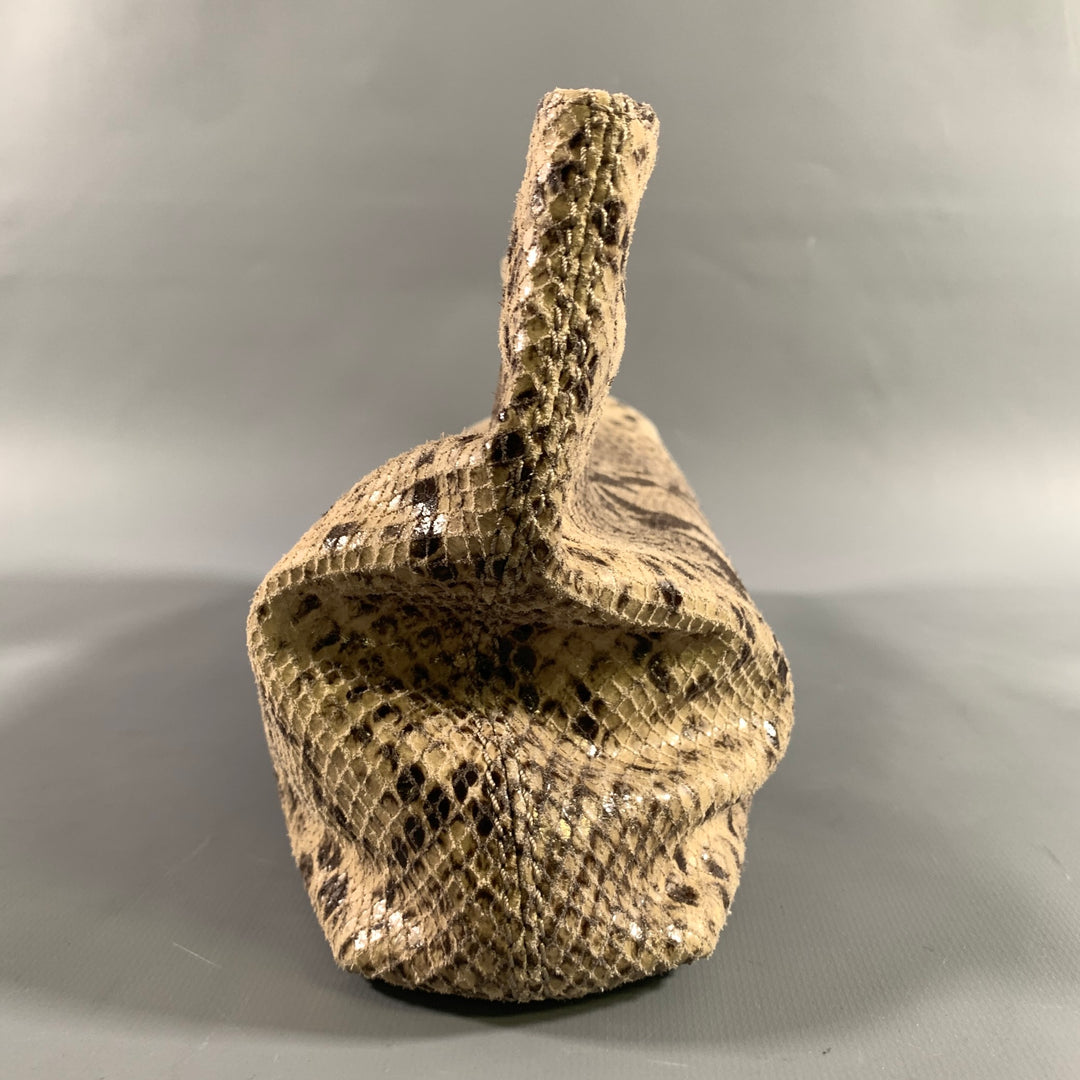 MICHAEL KORS Tan Brown Snakeskin Clutch Bags