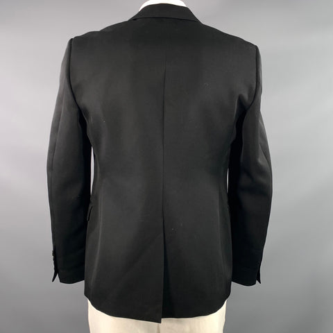 ALEXANDER MCQUEEN Chest Size 42 Black Silver Embroidery Wool Sport Coat