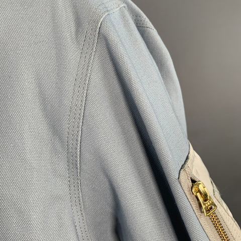 SACAI x CARHARTT Size XL Blue White Brown Oversized Cotton Field Jacket