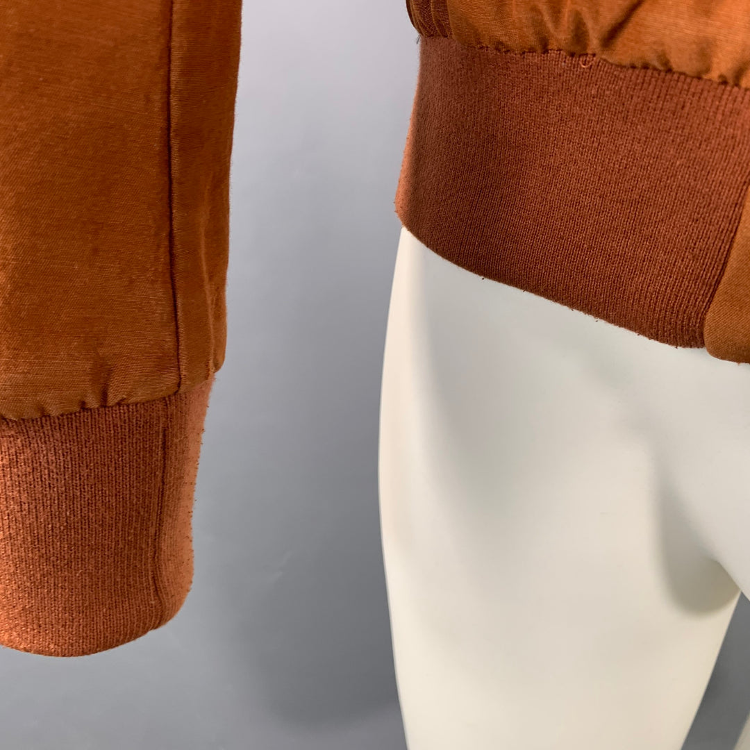 CAMOSHITA Size S Orange Rust Two Pockets Zip Up Bomber Jacket