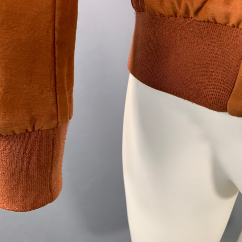 CAMOSHITA Size S Orange Rust Two Pockets Zip Up Bomber Jacket