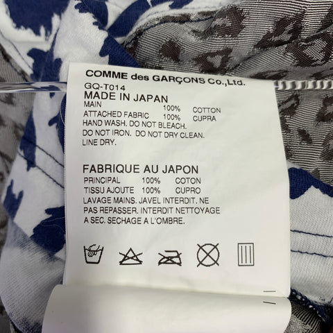 COMME des GARCONS Size M White Blue Grey Cotton Animal Print T-Shirt