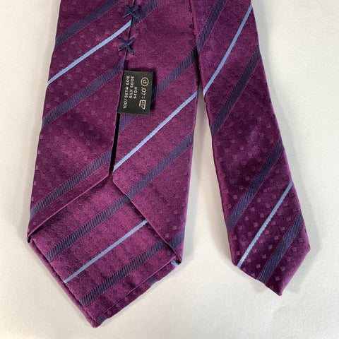 ERMENEGILDO ZEGNA COUTURE Purple Blue Stripe Silk Tie