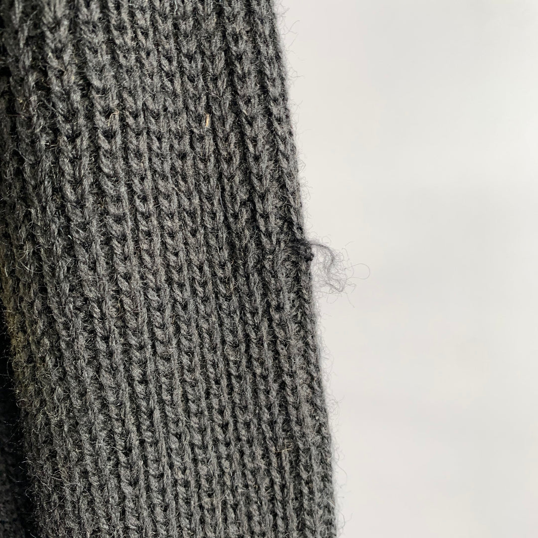 JAMES COWARD Size XL Black Ribbed Wool Raglan Sweater