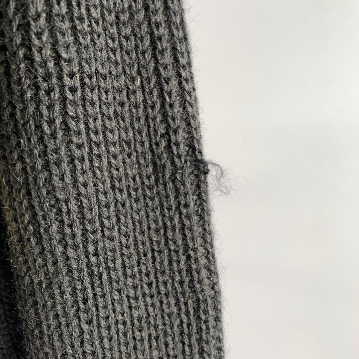 JAMES COWARD Size XL Black Ribbed Wool Raglan Sweater