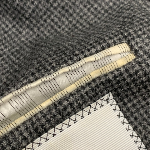 BLACK FLEECE Size 40 Grey Charcoal Grid Wool Notch Lapel Sport Coat