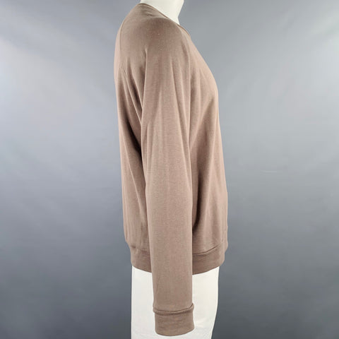 BOTTEGA VENETA Size L Brown Cotton Crew Neck Sweatshirt