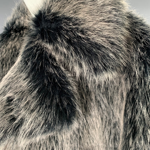MICHAEL by MICHAEL KORS Size XXS Grey Black Faux Fur Acrylic Coat