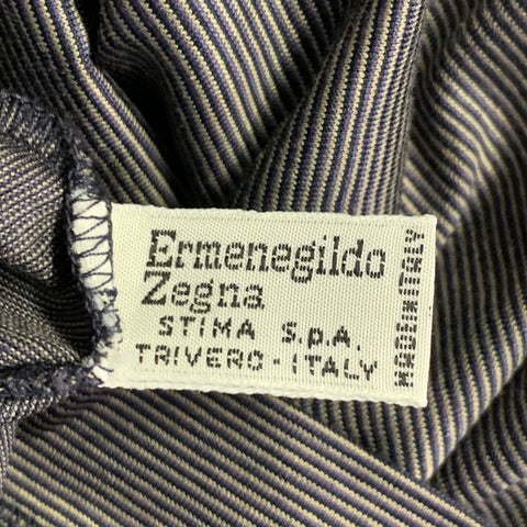 ERMENEGILDO ZEGNA Size 42 Tan Black Stripe Cotton One Pocket Polo