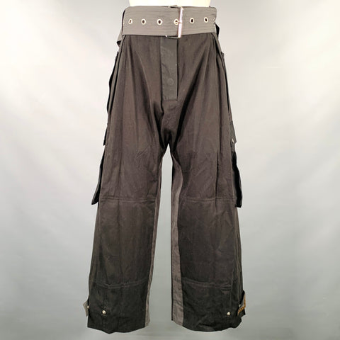 LOUIS VUITTON Size 4 Black Brown Lyocell Blend Mixed Fabrics Casual Pants