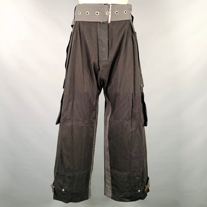 LOUIS VUITTON Size 4 Black Brown Lyocell Blend Mixed Fabrics Casual Pants