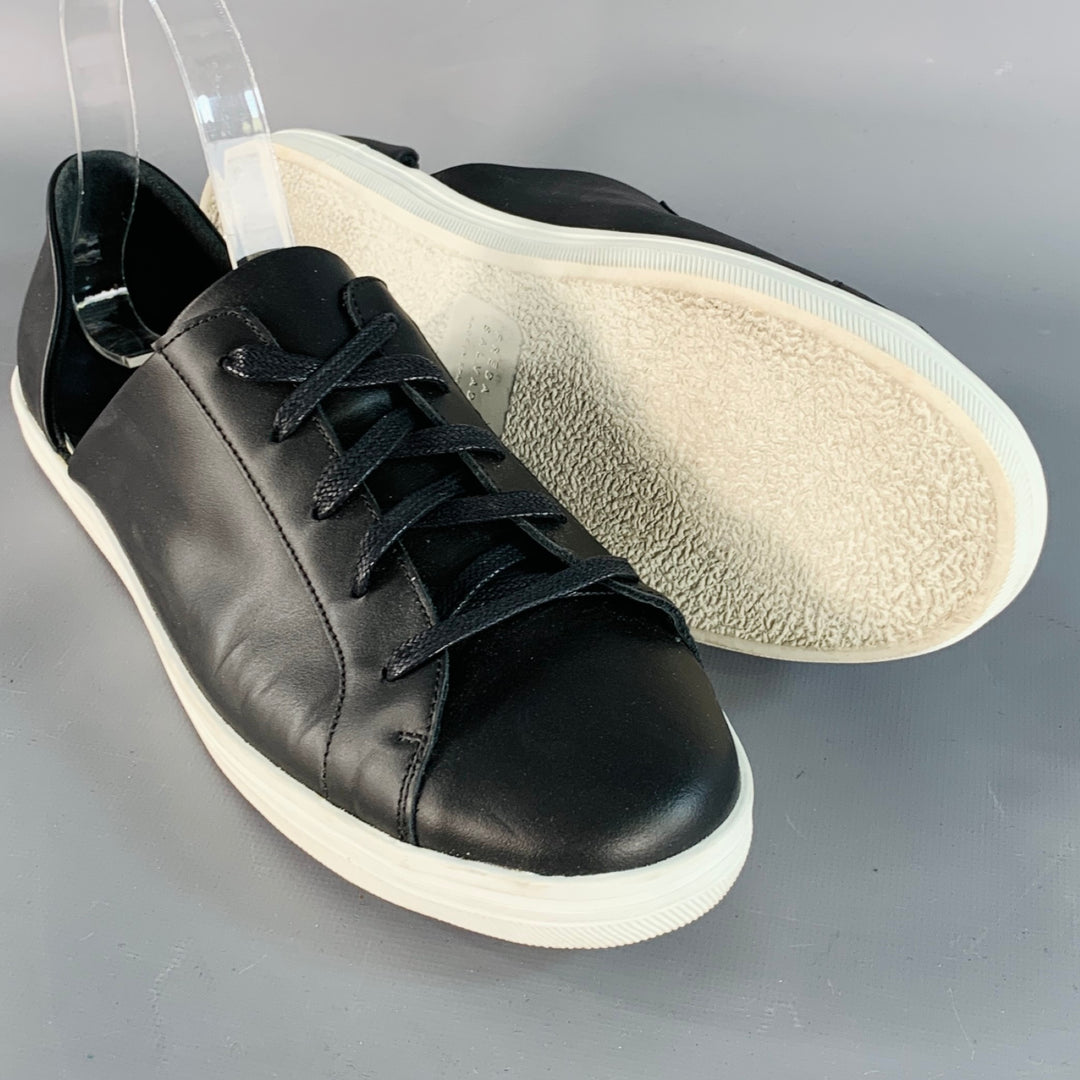 FREDA SALVADOR Size 9 Black Leather D'Orsay Sneakers
