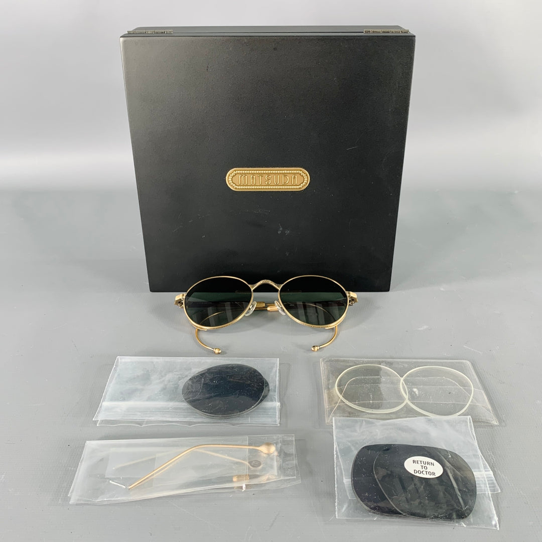 MATSUDA Tortoise Shell Antique Gold Sunglasses