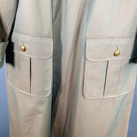CHANEL Size 6 Green Chartreuse Cotton Iridescent Open Front Coat