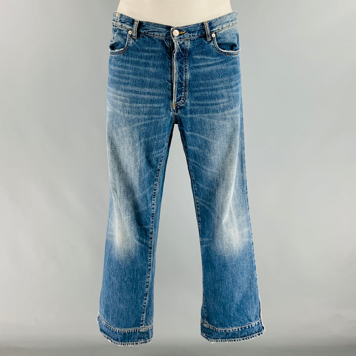 MAISON MARGIELA Size 34 Blue Cotton Button Fly Jeans