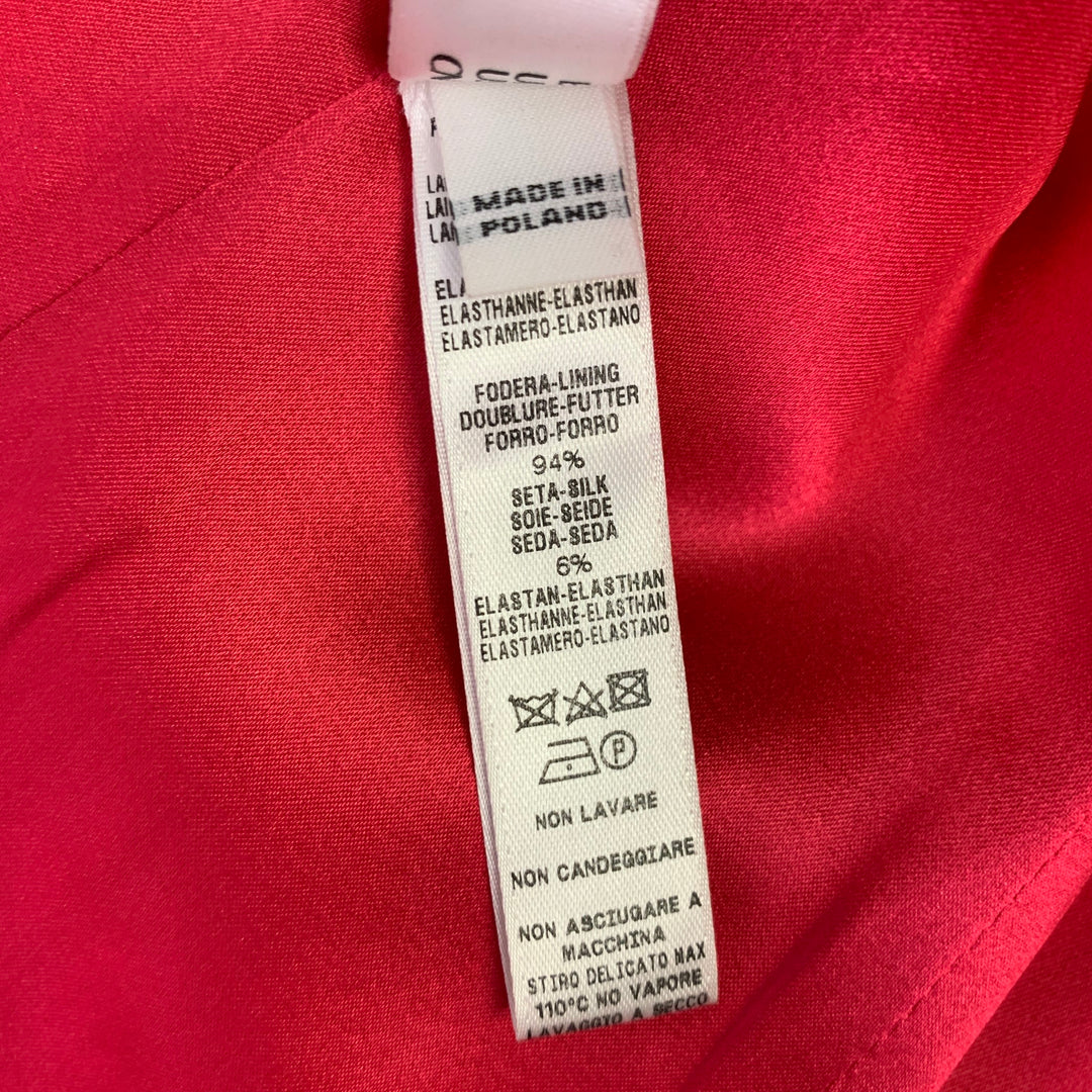 LA PERLA Size 4 Hot Pink Wool Blend Double Breasted Pantsuit