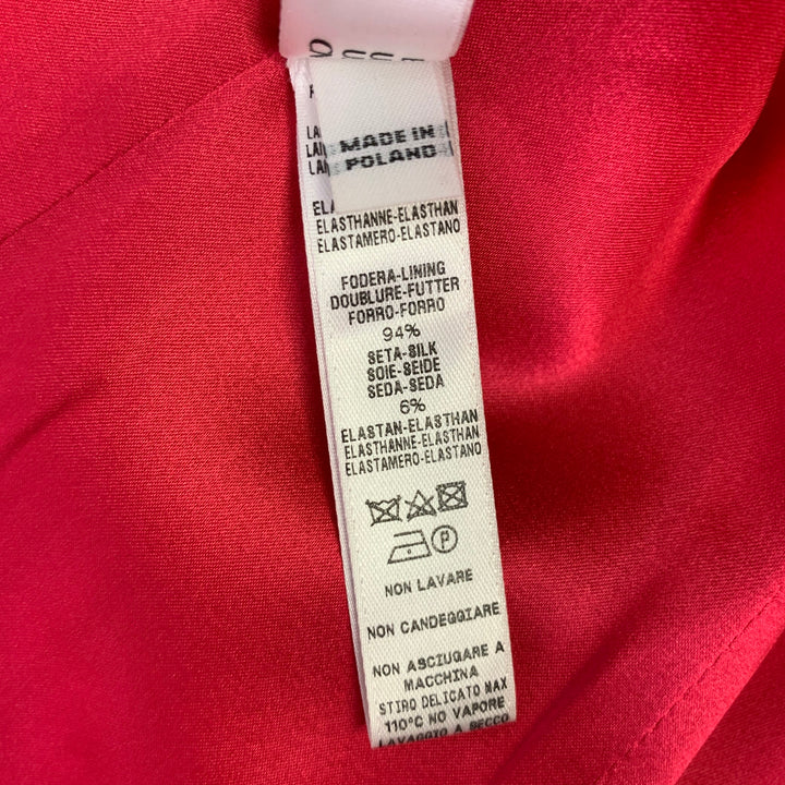 LA PERLA Size 4 Hot Pink Wool Blend Double Breasted Pantsuit