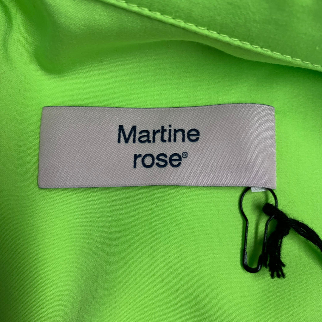 MARTINE ROSE Size L Lime Green Mixed Fabrics Layered Short Sleeve Shirt