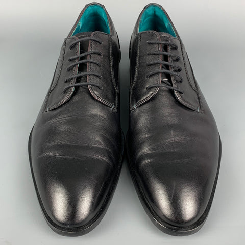 TED BAKER Size 12 Black Leather Derby Lace-Up Shoes