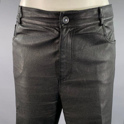 LAFAYETTE 148 Size 10 Black Leather Lambskin Pants