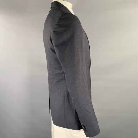 MAISON MARGIELA Size 42  Charcoal Navy Pinstripe Wool Notch Lapel Sport Coat