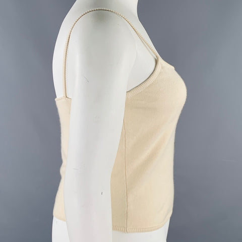 FRETTE Size L Cream Silk Cashmere Tank Casual Top