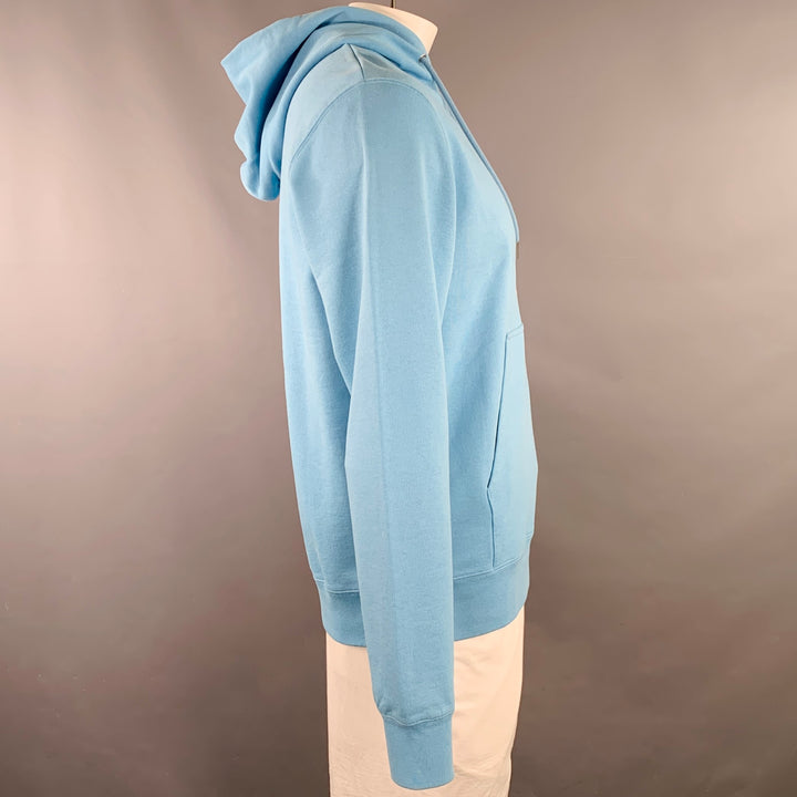 SANDRO Size L Blue Orange Bunny Cartoon Cotton Hoodie Sweatshirt