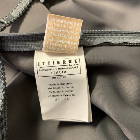 JOHN GALLIANO Size L Grey Acetate Polyamide Bustier Dress Top