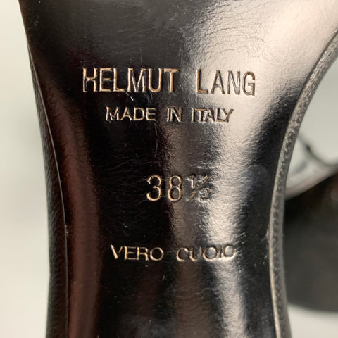 HELMUT LANG Talla 8.5 Sandalias de cuero negro