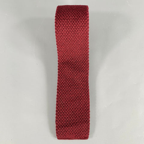 PIERRE CARDIN Burgundy Seed Stitch Wool Knit Tie