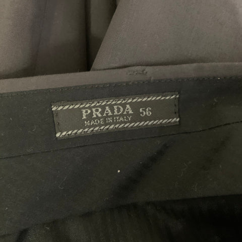 PRADA Size 40 Dark Grey Polyester Cotton Flat Front Dress Pants