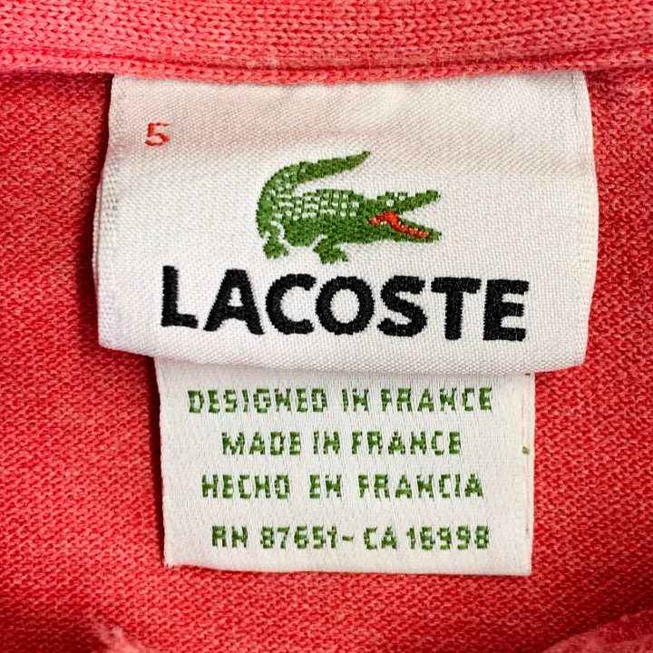 LACOSTE Size XL Red Coral Cotton Short Sleeve Polo
