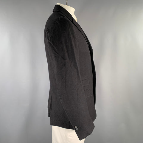 WOOSTER + LARDINI Veste de sport noire en lin et laine, taille 42 Regular