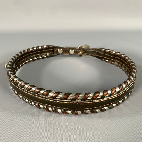 CIRCLE Y Waist Size 26 Brown Silver Leather Belt