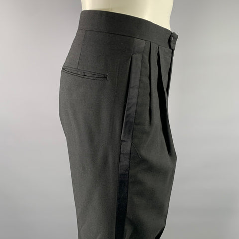BILL BLASS Size 40 Black Wool Tuxedo Suit